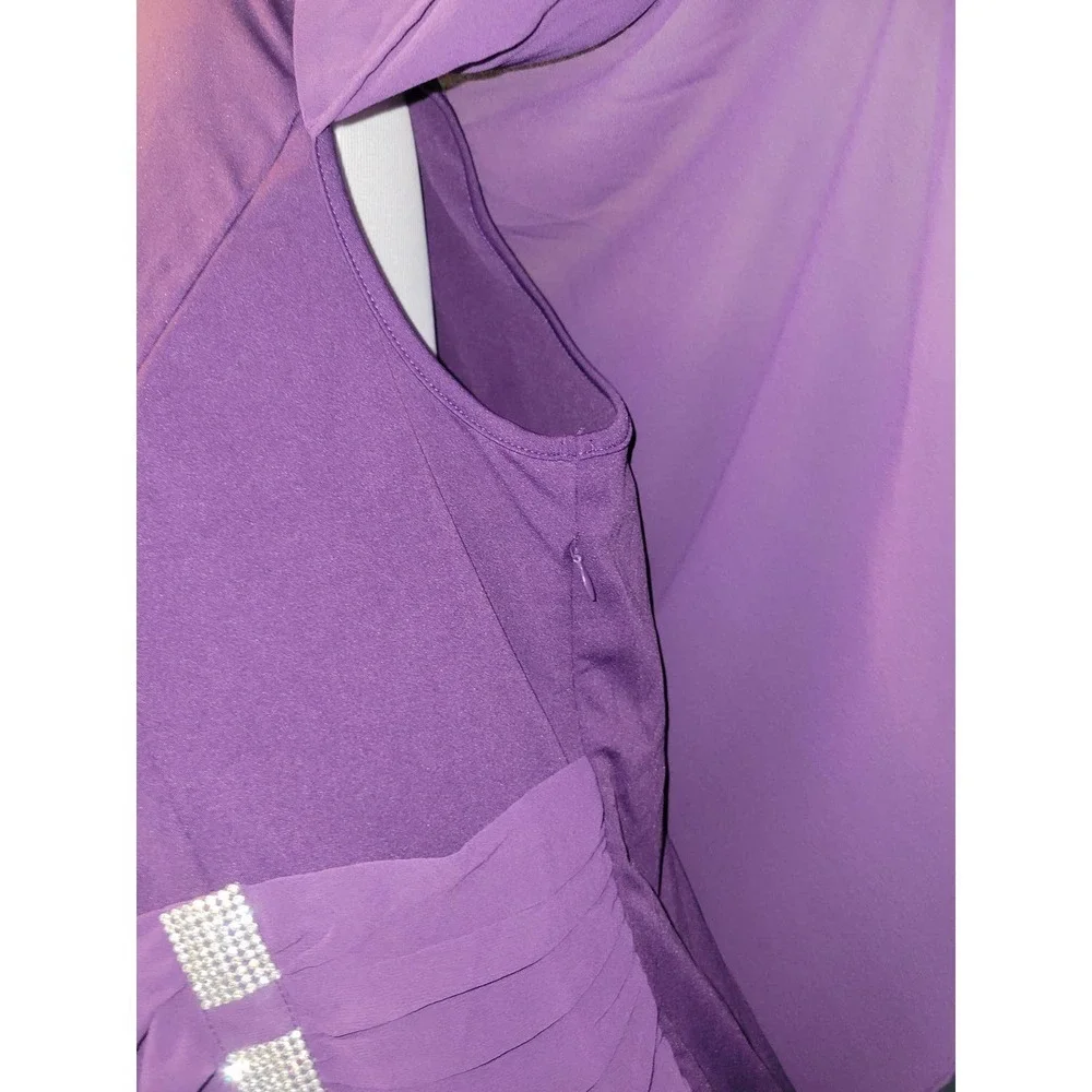NWT Elegant Purple dress With Jewel 2xl - Picture 3 of 6